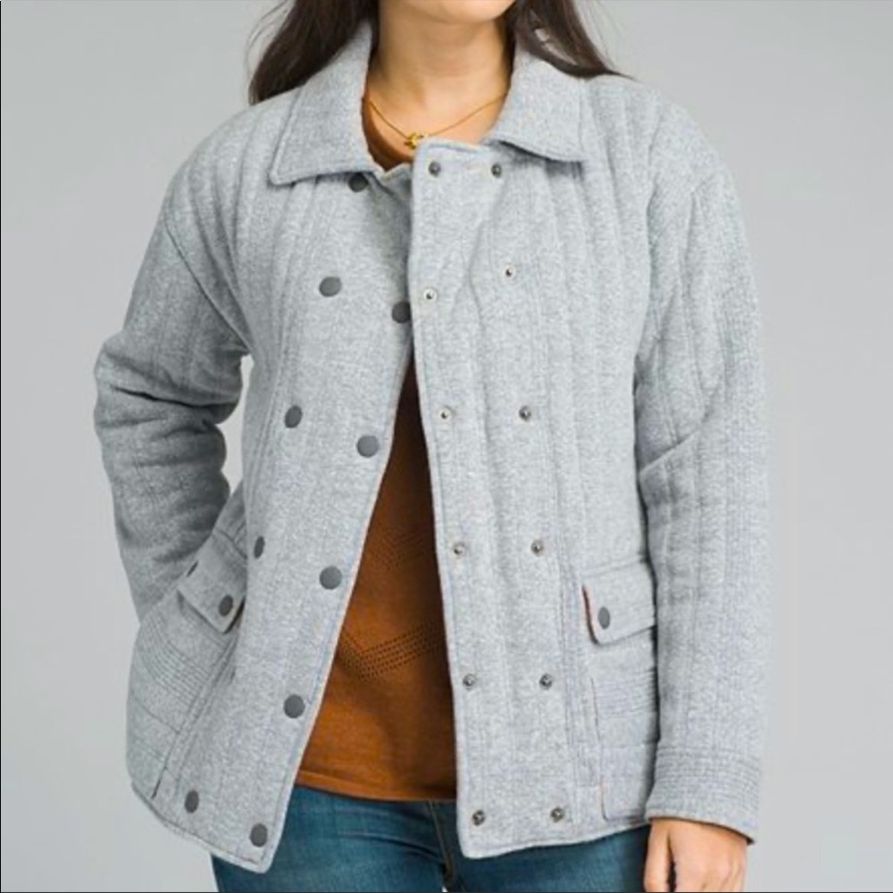 Grey Snap Button PrAna Jacket
